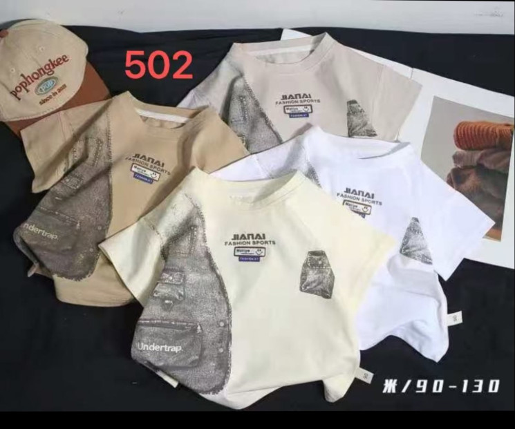 Футболка дитяча "502" (р: 90-130см) 4 кольори, в упаковці 5 шт. №369809 - Evand