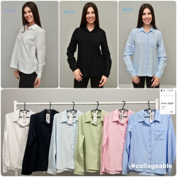 Сорочка жіноча "A151" коттон (р: S,M,L,XL,XXL) 6 кольорів, в упаковці 5 шт. №366184