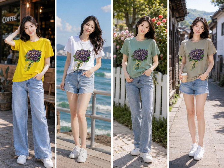 Футболка жіноча м.6907 (р:S-2XL) 4 кольора в упаковці 5 штук №762854 - Moda SE661