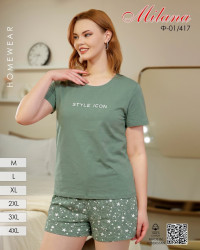 Піжама жіноча, бавовна, супрем, м. Ф-01/417 (р. M-4XL ), в упаковці 6 штук №346689