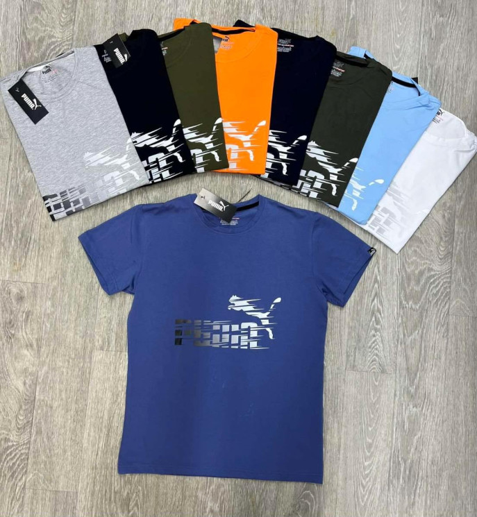 Футолка чоловіча Puma "228", кулір, пеньє (Розмір: M-3XL ), 8 кольорів, в упаковці 5 шт. №310183 - Dasha SER2146_SE1030