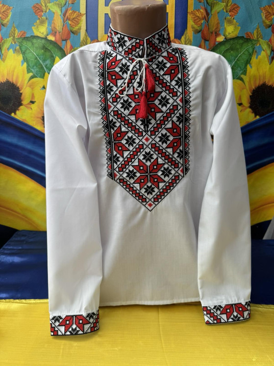 Вишиванка дитяча, паплін (розміри: 6-12 років), в упаковці 7 штук №341404 - Delux 909
