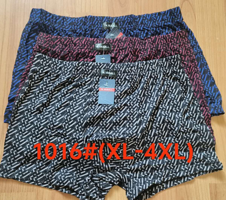 Труси чоловічі, бавовна, м.1016 (розмір: XL-4XL), мікс кольорів, в упаковці 24 шт. №326853 - Lilu 230/237