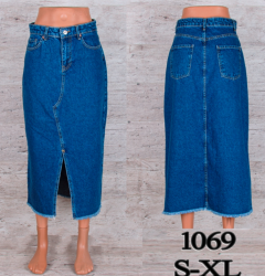 Спідниця джинсова жіноча "1069" джинс (р: S-XL) в упаковці 6 шт №357440