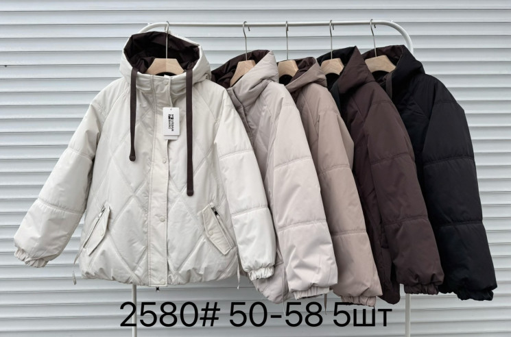 Куртка жіноча двостороння, плащівка, синтепон, м.2580 (розмір: 50-58 ), 5 кольорів, в упаковці 5 штук №340505 - Vanda SE1013