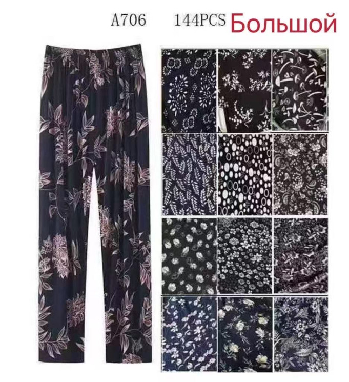 Штани жіночі, трикотаж, м.А706 (розмір: 5XL-10XL ), мікс кольорів, в упаковці 12 штук №341743 - Chiny 2598