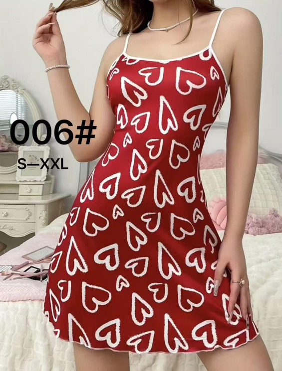 Нічна сорочка жіноча, бамбук, м.006 (розмір: S-2XL ), в упаковці 5 штук №343554 - Focus zel 1396