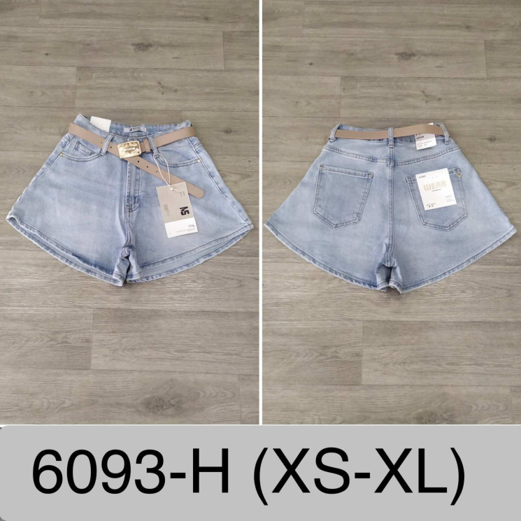 Джинсові Шорти стрейч з ременем м.6093-H (р:XS-XL)  в упаковці 6 штук  №754151 - UNO2Uva SER1864
