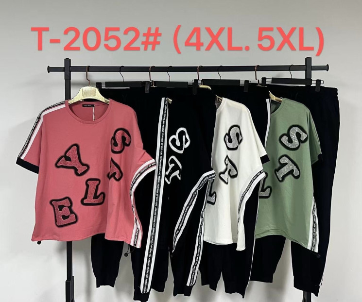 Костюм жіночий котон м.Т-2052 (Розмір:4XL-5XL) 4 кольора в упаковці 10 штук №760788 - Saint Zel3317