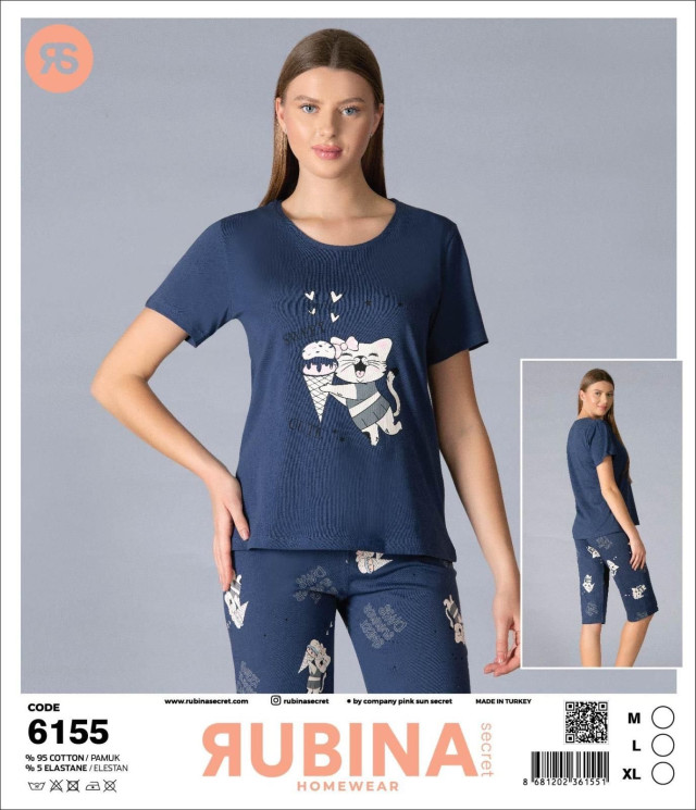 Піжама жіноча "6155" коттон (р: M,L,XL) в упаковці 3 шт. №361265 - DisneyOpt SE893