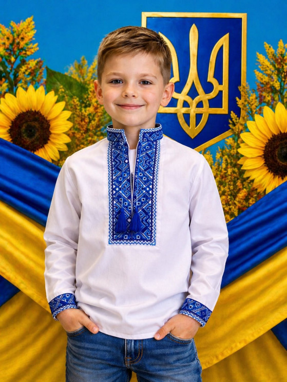 Вишиванка дитяча, паплін (розміри: 1-5 років ), в упаковці 5 штук №343308 - Delux 909
