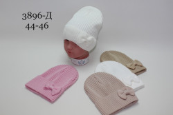 Шапка дитяча, трикотаж, одинарна в'язка, м.3896-Д (Р: 44-46 см), різні кольори, в упаковці 5 шт. №317715