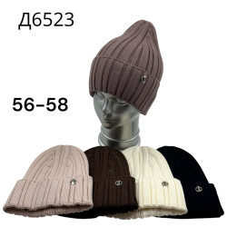 Шапка жіноча "Д6523" віскоза (р: 56-58) мікс кольорів, в упаковці 5 шт. №390004