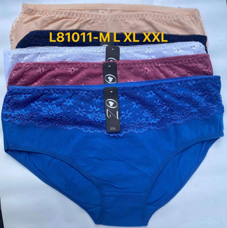 Труси жіночі, котон, м.L81011 ( розмір: М, L, ​ХL, ХXL ) 5 кольорів, в упаковці 12 шт. №315265 - VanKiey 434