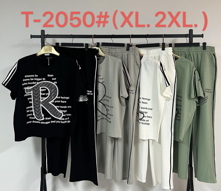 Костюм жіночий котон м.Т-2050 (Розмір:XL-2XL) 4 кольора в упаковці 10 штук №760789 - Saint Zel3317