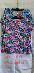 Футболка жіноча, трикотаж (р. 4XL-8XL ), мікс кольорів, в упаковці 6 штук №328626