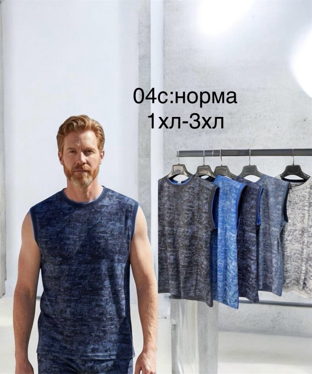 Майка чоловіча, трикотаж, м.04С (розмір: XL-5XL ), мікс кольорів, в упаковці 5 шт. №344147 - Vanda SE1013
