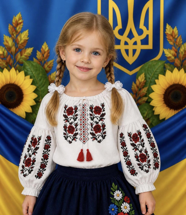 Вишиванка дитяча, паплін (розміри: зріст 98-116 ), в упаковці 4 штуки №343309 - Delux 909