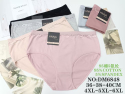 Труси жіночі котон м.DM6848 (розмір 4XL-6XL) мікс кольорів в упаковці 12 штук  №763752