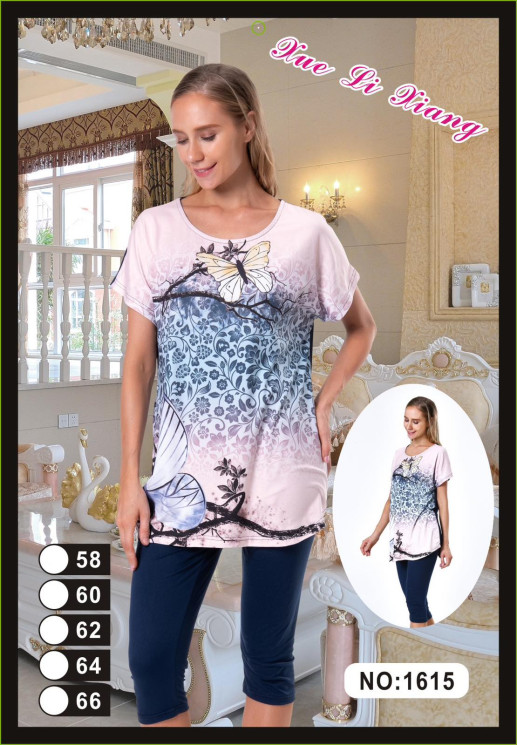 Костюм домашній жіночий "1615" віскоза (р:58-66) в уп 5 шт №158931 - Mixmoda Bg 5255