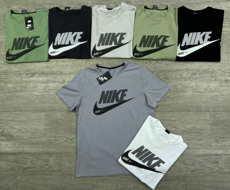 Футболка чоловіча Nike "277" (р: M-3XL) 7 кольорів, в упаковці 5 шт. №371099 - Spider