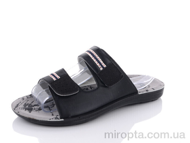 Шльопанці T6055Ш black р: 41-45, в упаковці: 12 пар, купити тільки гуртом - 822345
