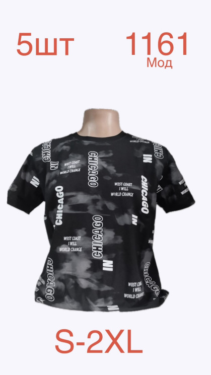 Футболка чоловіча трикотаж м.1161 (р.S-2XL) 8 кольорів в упаковці 5 штук №763146 - Nadiyka BG/PO2161-2162