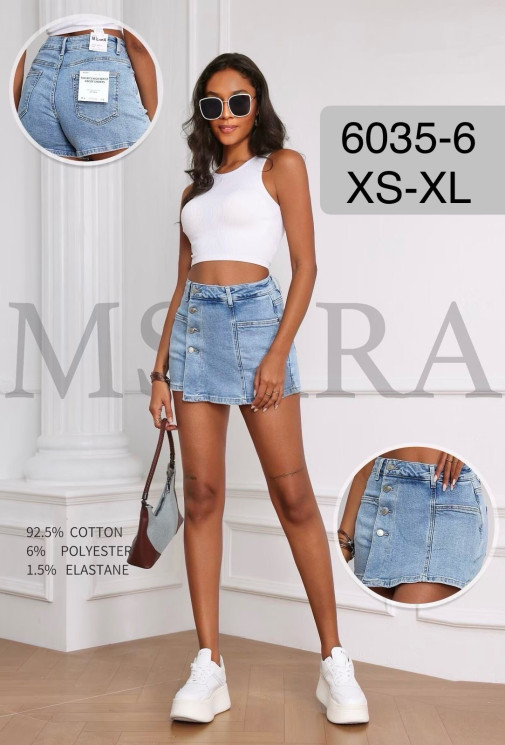 Шорти спідниця жіноча стрейч  м.6035-6  (р: XS-XL) в упаковці 6 штук  №753115 - UNO2Uva SER1864