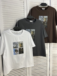 Футболка жіноча "2266" котон (р: one size) 3 кольори, в упаковці 5 шт. №385953