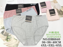 Труси жіночі котон м.DM6840 (розмір 4XL-6XL) мікс кольорів в упаковці 12 штук  №763753