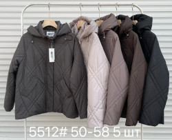Куртка жіноча, плащівка, синтепон, м.5512 (розмір: 50-58 ), 5 кольорів, в упаковці 5 штук №346768