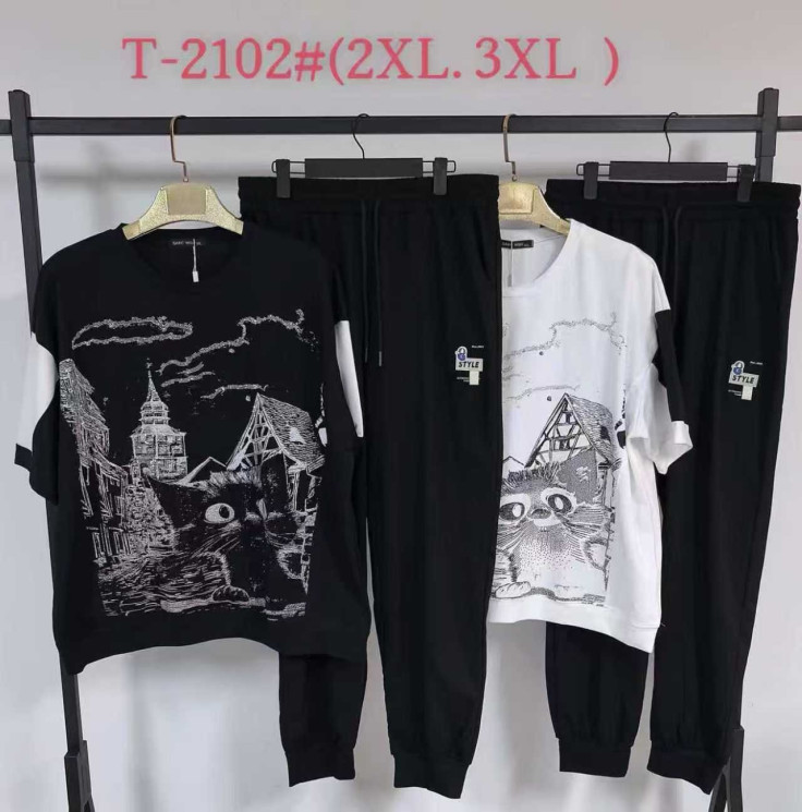 Костюм жіночий котон м.Т-2102 (Розмір: 2XL-3XL) мікс кольорів в упаковці 5 штук №762349 - Saint Zel3317