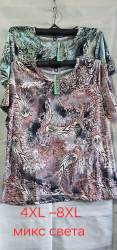 Футболка жіноча, трикотаж (р. 4XL-8XL ), мікс кольорів, в упаковці 6 штук №328628