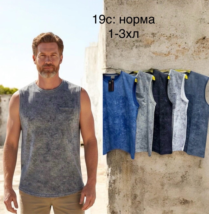 Майка чоловіча, трикотаж, м.19С (розмір: XL-5XL ), мікс кольорів, в упаковці 5 шт. №344149 - Vanda SE1013