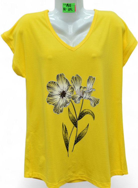 Футболка жіноча, трикотаж (р. XL-3XL ), мікс кольорів, в упаковці 5 штук №313924 - Vanda SE1013
