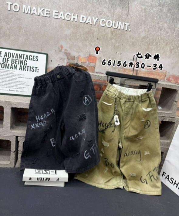 Капрі дитячі, джинс, м.66156 (розмір: 30-34), 2 кольори, в упаковці 5 штук №343160 - 