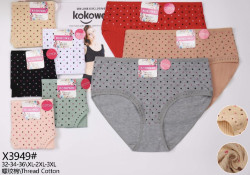 Труси жіночі котон м.X3949 (розмір XL-3XL) мікс кольорів в упаковці 12 штук  №763682