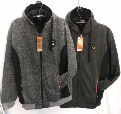Спортивна кофта чоловіча, тканина на теплому хутрі (р: XL-5XL) 2 кольори, в упаковці 5 штук  №600409