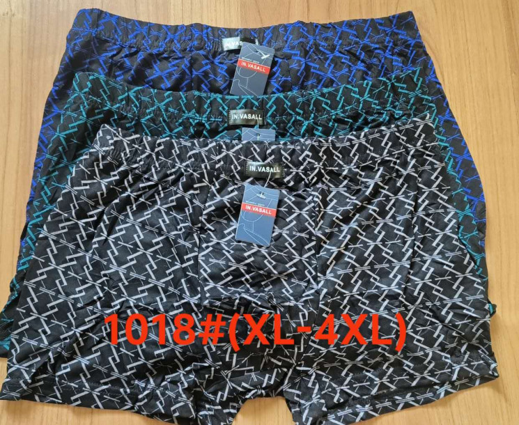 Труси чоловічі, бавовна, м.1018 (розмір: XL-4XL), мікс кольорів, в упаковці 24 шт. №326858 - Lilu 230/237