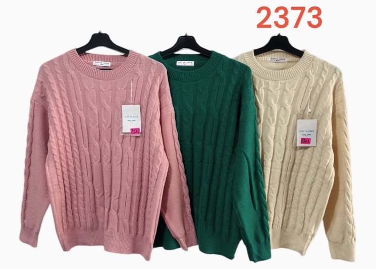 Светр жіночий, трикотаж, в'язка, м.2373 (р. 46-52) 9 кольорів, мікс кольорів, в упаковці 5 шт. №316701 - Love SE 973-975