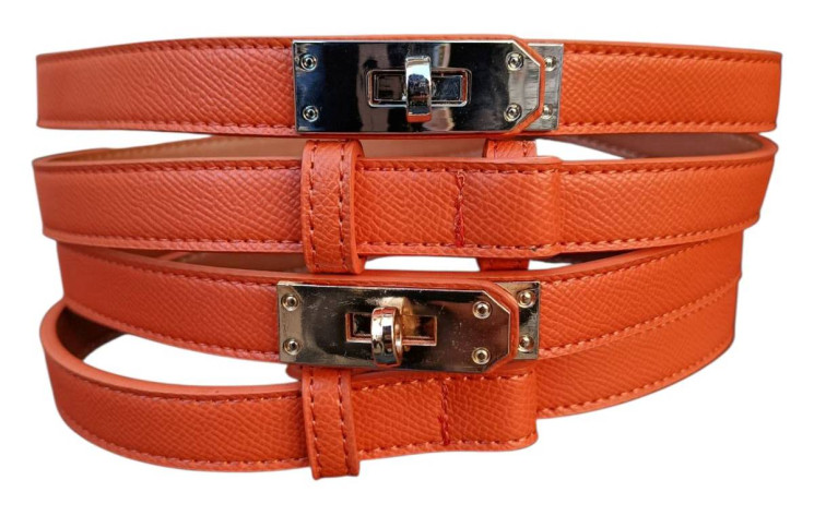 Ремінь жіночий Hermes Helly, штучна шкіра (Розмір: ширина - 20 мм, довжина - 105-120 см ), 2 кольори  №337190 - 