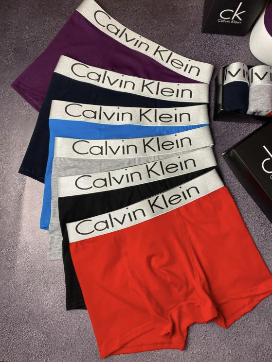 Труси чоловічі "Calvin Klein" бавовна (р: M-XXXL) 6 кольорів, в упаковці 12 шт. №363278 - 