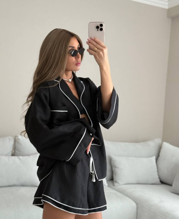 Костюм жіночий, льон, м. 2061 (р: S-L) №711882 - Istina SIN1520 (n) м. 2061
