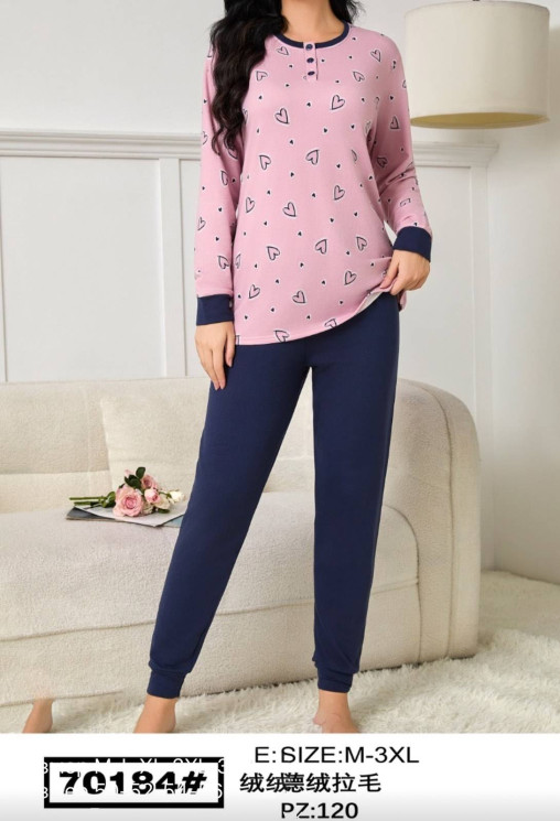 Піжама жіноча, трикотаж, м.70184 (р. M-3XL), в упаковці 5 шт. №339049 - Vanda SE1013