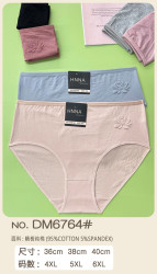 Труси жіночі котон м.DM6764 (розмір 4XL-6XL) мікс кольорів в упаковці 12 штук  №763754