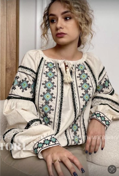 Вишиванка жіноча, льон (розміри: S,M,L ), в упаковці 3 штуки №330523 - Delux 909