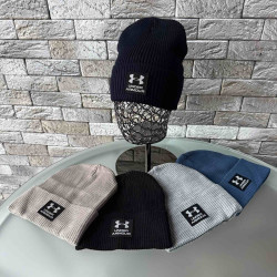 Шапка дитяча з відворотом, трикотаж, фліс, м.Under Armour  (Р: 52-54 см), різні кольори, в упаковці 5 шт. №337120