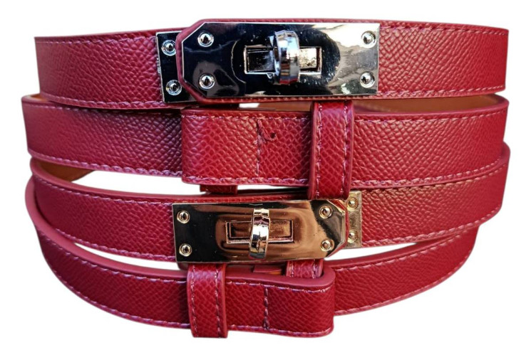 Ремінь жіночий Hermes Helly, штучна шкіра (Розмір: ширина - 20 мм, довжина - 105-120 см ), 2 кольори  №337191 - 