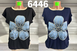Футболка жіноча "6446" (р: 48-56) 2 кольори, в упаковці 5 шт. №367546