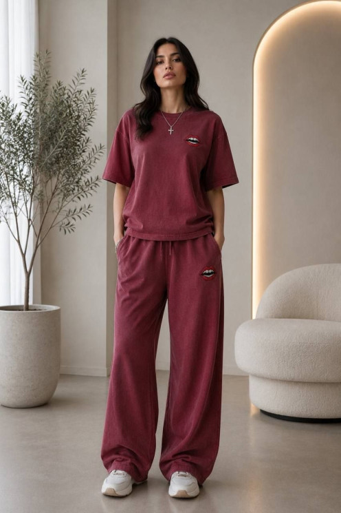 Костюм жіночий (футболка + широкі штани), петля м. К2168 (р: M, L, XL) №824008 - 